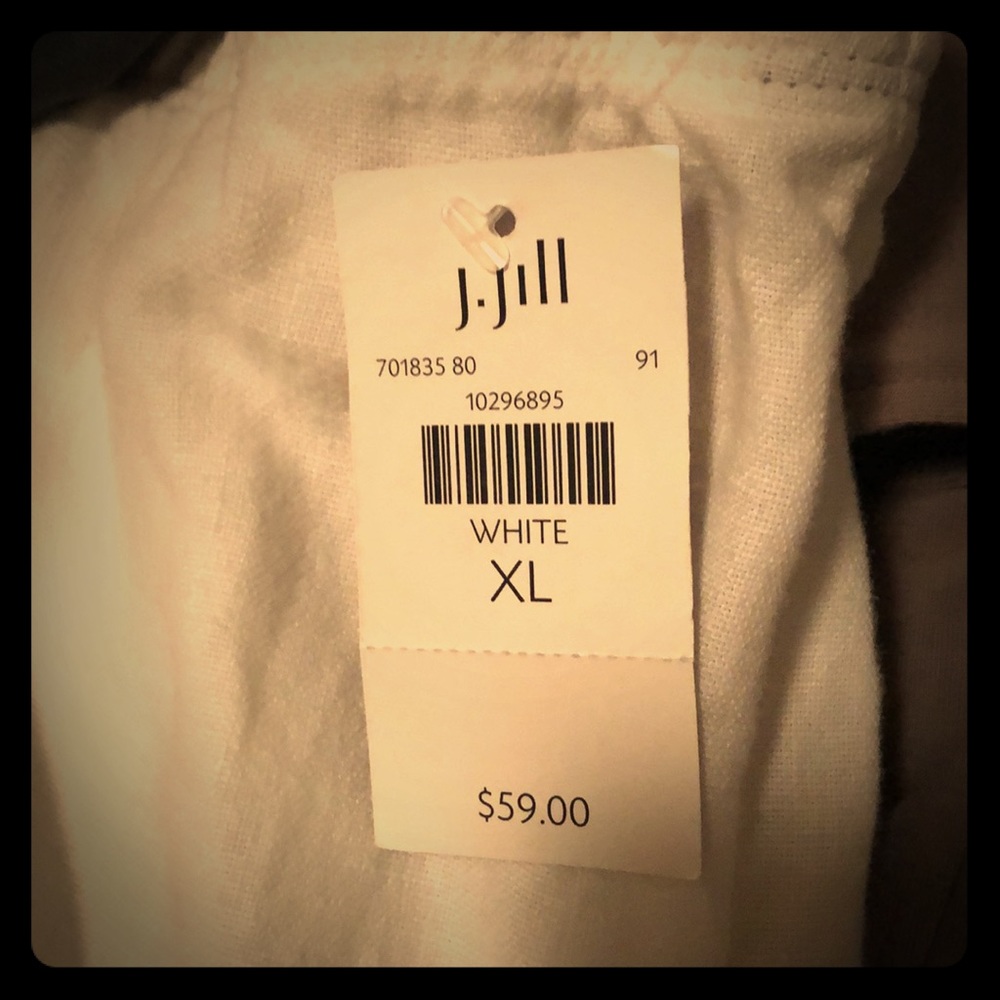 J. Jill white linen pants